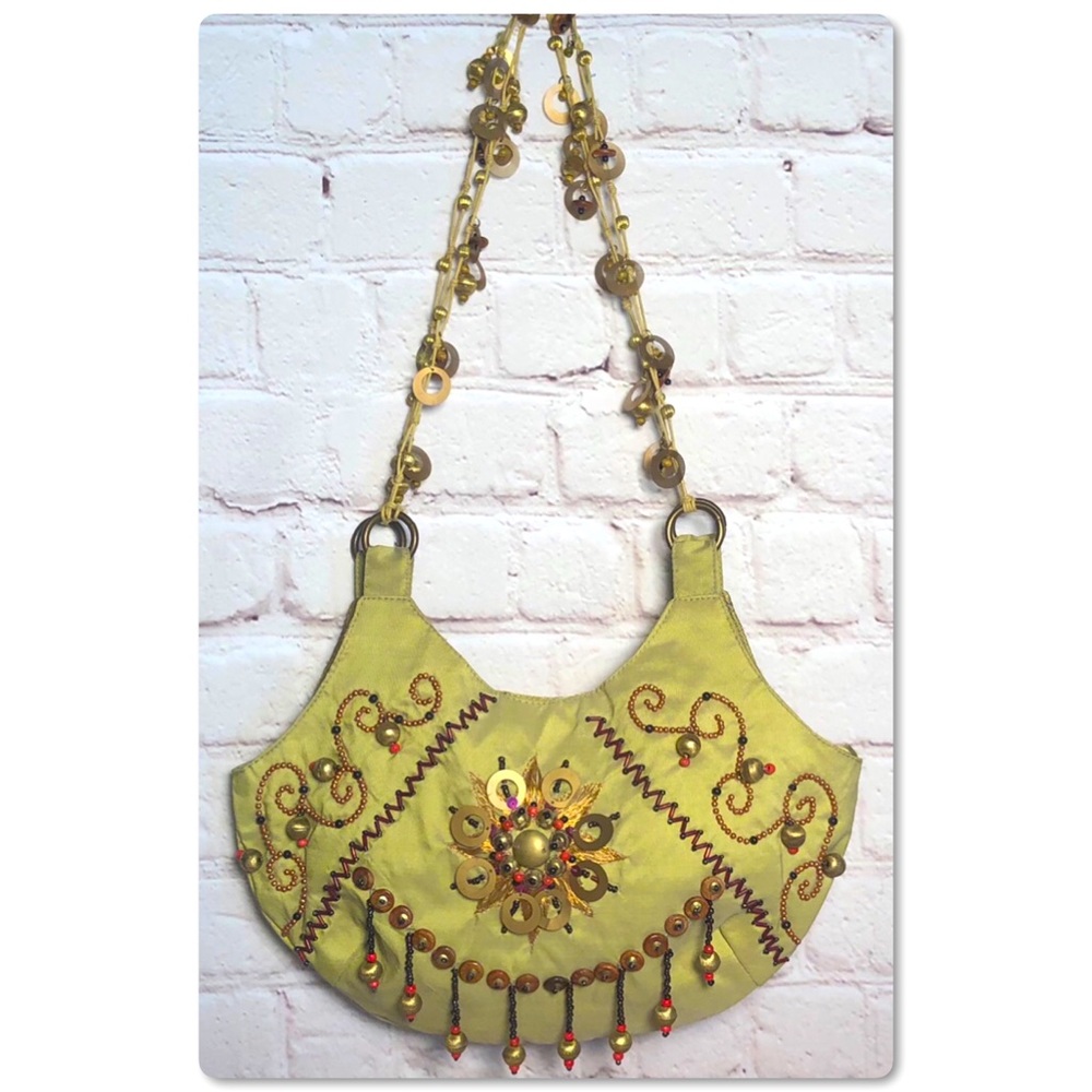 Maggi B Beaded Bag Boho Chic Hobo Purse Handbag
